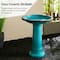 Glitzhome® 21.5" Faux Ceramic Tall Pedestal Birdbath